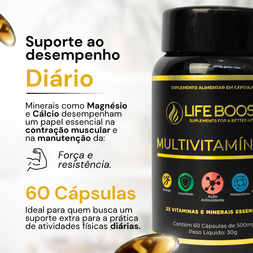Multivitaminico e Minerais Life Boost - 60 Capsulas