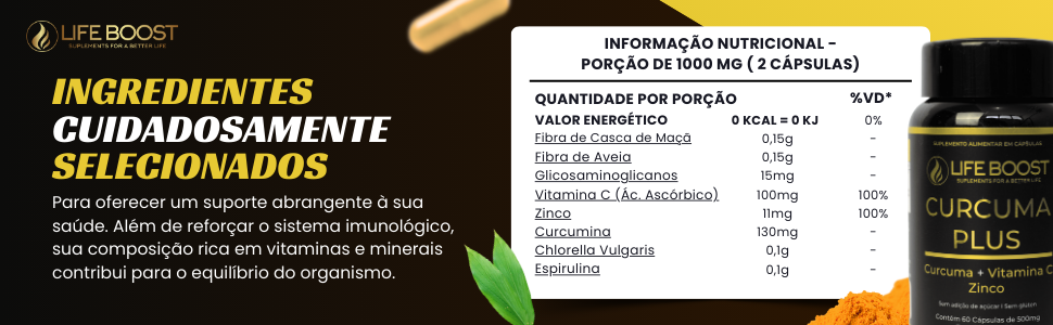 Curcuma Plus Life Boost - 60 Capsulas