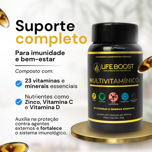 Multivitaminico e Minerais Life Boost - 60 Capsulas