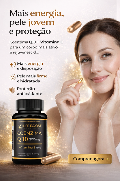 Q10 + Vitamina E - Life Boost 60 Capsulas