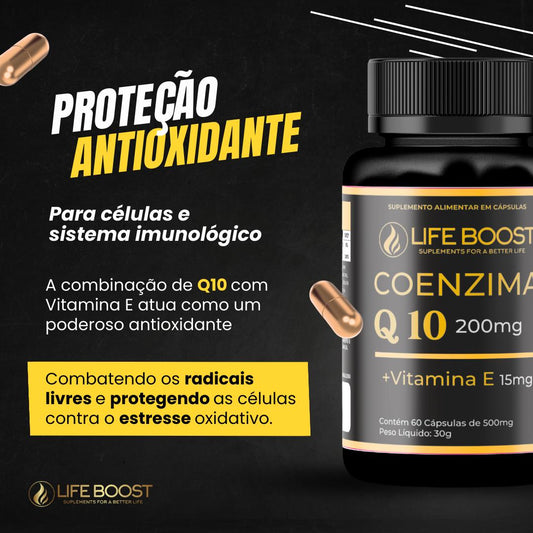 Q10 + Vitamina E - Life Boost 60 Capsulas