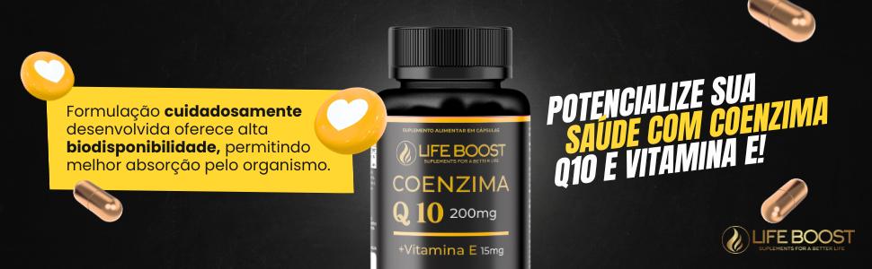 Q10 + Vitamina E - Life Boost 60 Capsulas
