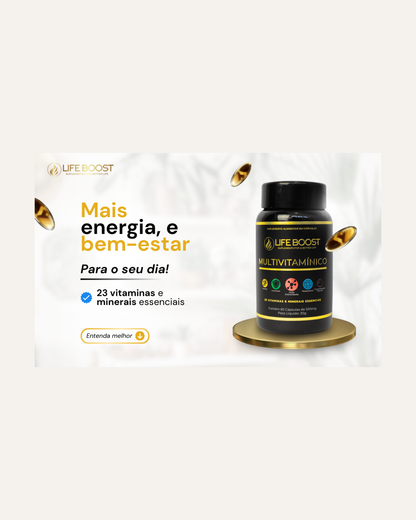 Multivitaminico e Minerais Life Boost - 60 Capsulas